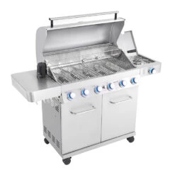 Monument Grills 6-Burner Propane Gas Grill In Stainless With LED Controls, Rotisserie Kit, And Side Burner -Kitchen BBQ Sale 77352 10