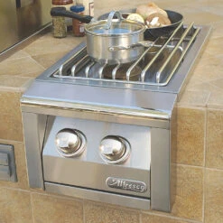 Alfresco Grills 40,000 BTU Built-In Natural Gas Double Side Burner With Stainless Steel Lid