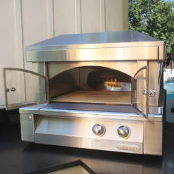 Alfresco Grills 30-Inch Countertop Natural Gas Outdoor Pizza Oven -Kitchen BBQ Sale Alfresco Pizza Oven Countertop Open 1