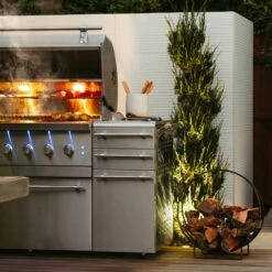 American Made Grills Encore 36-Inch 5-Burner Freestanding Multi Fuel Wood / Charcoal / Propane Gas Grill 14 American Made Grills Encore 36-Inch 5-Burner Freestanding Multi Fuel Wood / Charcoal / Propane Gas Grill -Kitchen BBQ Sale American Made Grills Encore 36 Inch Freestanding Multi Fuel Wood Charcoal Gas Grill Lifestyle