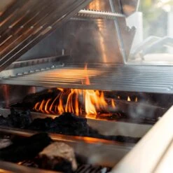 American Made Grills Encore 54-Inch 8-Burner Built-In Multi Fuel Wood / Charcoal / Natural Gas Grill -Kitchen BBQ Sale American Made Grills Multi Fuel Wood Charcoal Gas Grill Smoke 2