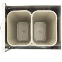 Blaze Grills 20-Inch Roll-Out Double Stainless Steel Trash And Recycling Bin -Kitchen BBQ Sale Blaze Grills 20 Inch Roll Out Double Stainless Steel Trash and Recycling Bin Top View