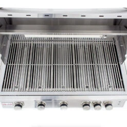 Blaze Grills LTE 40-Inch 5-Burner Built-In Natural Gas Grill With Rear Infrared Burner & Grill Lights -Kitchen BBQ Sale Blaze Grills LTE 40 Inch 5 Burner Built In Natural Gas Grill BLZ 5LTE2 NG Down View Cooking Grates