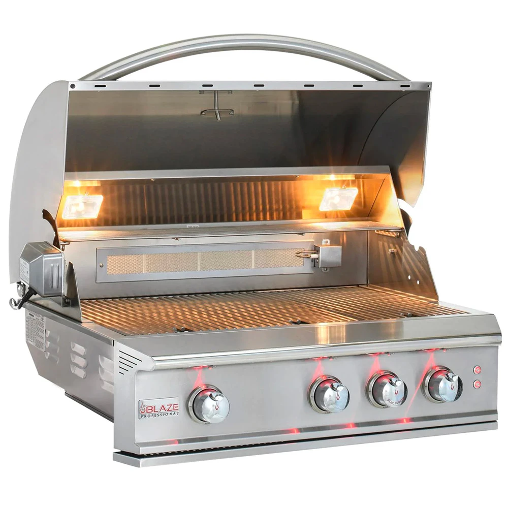 Blaze Grills Professional 34-Inch 3-Burner Built-In Natural Gas Grill With Rear Infrared Burner 3 Blaze Grills Professional 34-Inch 3-Burner Built-In Natural Gas Grill With Rear Infrared Burner