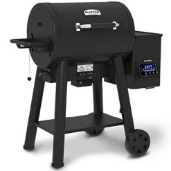 Broil King Crown Pellet 400 Wi-Fi & Bluetooth Controlled 26-Inch Pellet Grill -Kitchen BBQ Sale Broil King Baron Pellet 400 Wi Fi and Bluetooth Controlled 26 Inch Pellet Grill 493051 Side View