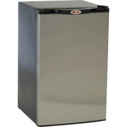 Bull BBQ Fully-Assembled 6 Ft. Power-Q BBQ Island With 30-Inch Outlaw Grill, Fridge And 30-Inch Double Door - Stucco Base And Tile Countertop -Kitchen BBQ Sale Bull BBQ 20 Inch 4 5 Cu Ft Capacity Stainless Steel Compact Refrigerator with Recessed Handle 11001 Closed
