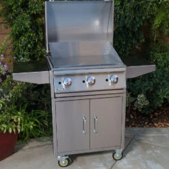 Bull BBQ 24-Inch 3-Burner Freestanding Propane Gas Commercial Style Flat Top Griddle -Kitchen BBQ Sale Bull BBQ 24 Inch Freestanding Propane Gas Commercial Style Flattop Griddle 73008 Open Lifestyle 1