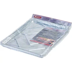 Bull BBQ 21-Inch X 15-Inch Drip Pan Grease Tray Liners - Fits Bull BBQ 30-Inch 4-Burner Gas Grills - Box Of 12 -Kitchen BBQ Sale Bull BBQ 30 Inch Grease Tray Liners Box of 12 Fits Bull BBQ Angus Lonestar Select Outlaw and Bison Charcoal Side View Package