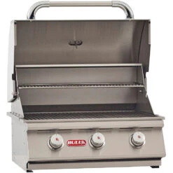 Bull BBQ Fully-Assembled 6 Ft. El Dorado BBQ Island With 25-Inch Steer Premium Grill And Vertical Door - Grey Stucco -Kitchen BBQ Sale Bull BBQ El Dorado BBQ Island Bull BBQ Steer