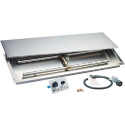 Bull BBQ Fully-Assembled 59-Inch 35,000 BTU Low Profile Slim Rectangle Gas Fire Pit - Rock Base And Tile Countertop -Kitchen BBQ Sale Bull BBQ Fully Assembled 59 Inch 35000 BTU Low Profile Slim Rectangle Gas Fire Pit 61018 BBQGrills com Burner