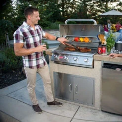 Bull BBQ Fully-Assembled 6 Ft. Power-Q BBQ Island With 30-Inch Outlaw Grill, Fridge And 30-Inch Double Door - Stucco Base And Tile Countertop -Kitchen BBQ Sale Bull BBQ Fully Assembled 6 Ft Power Q BBQ Island with 30 Inch Outlaw Grill Fridge and Double Door Stucco Base and Tile Counte Lifestyle