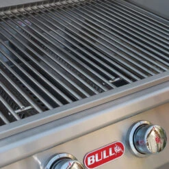 Bull BBQ Fully-Assembled 6 Ft. Power-Q BBQ Island With 30-Inch Outlaw Grill, Fridge And 30-Inch Double Door - Stucco Base And Tile Countertop -Kitchen BBQ Sale Bull BBQ Outlaw 30 Inch 4 Burner Built In Natural Gas Grill 26039 Cooking Surface