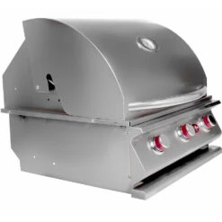 Cal Flame G Series 25-Inch 3-Burner Built-In Propane Gas Grill -Kitchen BBQ Sale Cal Flame G3 25 Inch 3 Burner Built In Propane Gas Grill BBQ18G03 Side View Closed