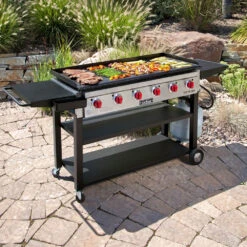 Camp Chef 46-Inch 6-Burner Freestanding Propane Gas Commercial Style Flat Top Griddle -Kitchen BBQ Sale Camp Chef 46 Inch 6 Burner Freestanding Propane Gas Commercial Style Flat Top Griddle Lifestyle