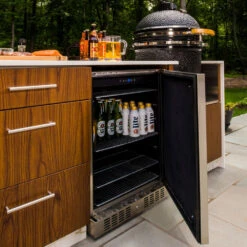 Coyote 24-Inch 5.5 Cu. Ft. Right Hinge Outdoor Rated Compact Refrigerator -Kitchen BBQ Sale Coyote 24 Inch 5 5 Cu Ft Right Hinge Outdoor Rated Compact Refrigerator C1BIR24 R Lifestyle Open