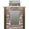 Coyote Ready-To-Assemble 3 Ft. Outdoor Kitchen Island For Electric Grill And Access Door - Brown Stacked Stone