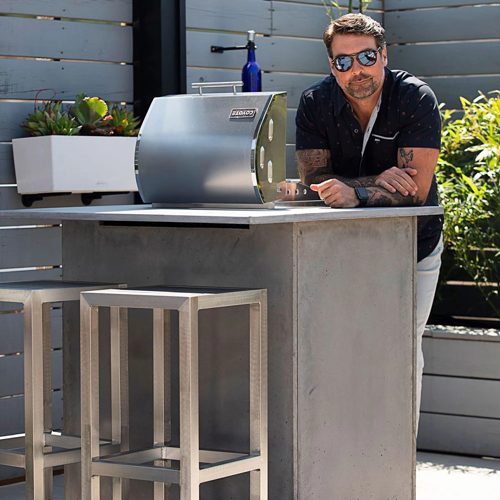 Coyote Ready-To-Assemble 3 Ft. Outdoor Kitchen Island For Electric Grill And Access Door - Brown Stacked Stone 8 Coyote Ready-To-Assemble 3 Ft. Outdoor Kitchen Island For Electric Grill And Access Door - Brown Stacked Stone - Image 6