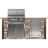 Coyote Ready-To-Assemble 6 Ft. Deluxe Outdoor Kitchen Island For Natural Gas Grill And Access Door - Brown Stacked Stone