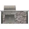 Coyote Ready-To-Assemble 6 Ft. Outdoor Kitchen Island For Natural Gas Grill And Access Door - Gray Stacked Stone