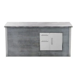 Coyote Ready-To-Assemble 8 Ft. Outdoor Kitchen Island For Door & Drawer Combo On Right - Gray Weathered Wood