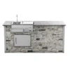 Coyote Ready-To-Assemble 8 Ft. Outdoor Kitchen Island For Refreshment Center And Access Door On Left - Gray Stacked Stone