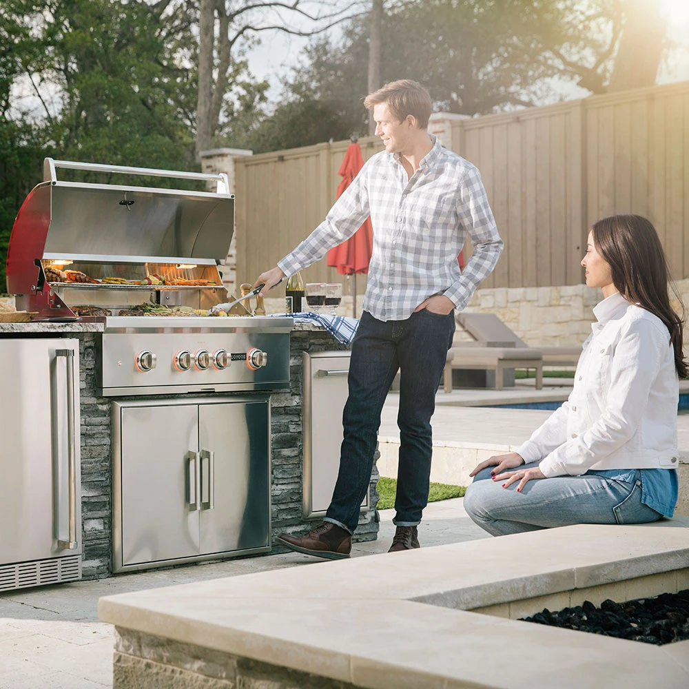 Coyote S-Series 36-Inch 4-Burner Built-In Natural Gas Grill With RapidSear Infrared Burner And Rotisserie 5 Coyote S-Series 36-Inch 4-Burner Built-In Natural Gas Grill With RapidSear Infrared Burner And Rotisserie - Image 3