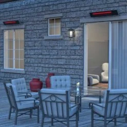 Dimplex Heat-IR Series Indoor/Outdoor 35-Inch 1800W Single Element Electric Infrared Wall-Mounted Patio Heater - 240V - Stainless Steel -Kitchen BBQ Sale Dimplex Indoor Outdoor 1800W Single Element Electric Infrared Patio Heater 240V DIR18A10GR Lifestyle