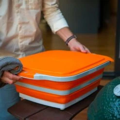 Drip EZ BBQ Prep Tub - Original Size - Orange - 16-Inches By 20-Inches -Kitchen BBQ Sale Drip EZ Original Orange BBQ Prep Tub