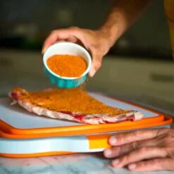 Drip EZ BBQ Prep Tub - Original Size - Orange - 16-Inches By 20-Inches -Kitchen BBQ Sale Drip EZ Original Orange BBQ Prep Tub cutting board 3