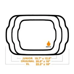 Drip EZ BBQ Prep Tub - Extra Large Size - Orange - 16-Inches By 22-Inches -Kitchen BBQ Sale Drip EZ Original Orange BBQ Prep Tub size scale