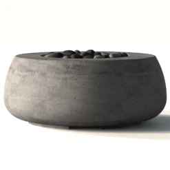 Prism Hardscapes Dune 42-Inch Round 65,000 BTU Natural Gas Fire Pit Bowl - Cafe