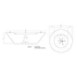 Prism Hardscapes Embarcadero 60-Inch Round 125,000 BTU Natural Gas Fire Pit Bowl - Natural -Kitchen BBQ Sale Embarcadero 60 diagramv2 scaled 1