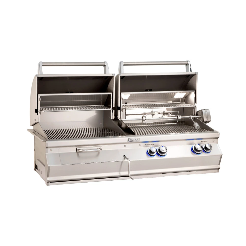 Fire Magic Aurora A830i 48-Inch Built-In Natural Gas & Charcoal Combo Grill With Rear Burner And Infrared Burner 4 Fire Magic Aurora A830i 48-Inch Built-In Natural Gas & Charcoal Combo Grill With Rear Burner And Infrared Burner - Image 2