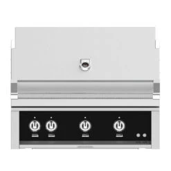 Hestan 36-Inch 3-Burner Built-In Propane Gas Grill With Infrared Sear Burner And Rotisserie Burner - Stealth