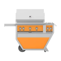 Hestan 36-Inch 3-Burner Freestanding Propane Gas Grill With Infrared Sear Burner And Rotisserie Burner On Deluxe Cart With Double Side Burner - Citra