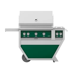 Hestan 36-Inch 3-Burner Freestanding Natural Gas Grill With Infrared Rotisserie Burner On Deluxe Cart With Double Side Burner - Grove