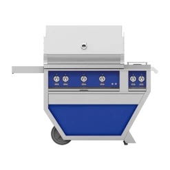 Hestan 36-Inch 3-Burner Freestanding Propane Gas Grill With All Infrared Sear Burners And Rotisserie Burner On Deluxe Cart With Double Side Burner - Prince