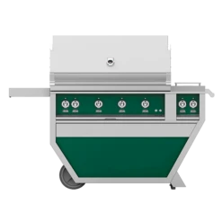 Hestan 42-Inch 4-Burner Freestanding Natural Gas Grill With Infrared Sear Burner And Rotisserie Burner On Deluxe Cart With Double Side Burner - Grove