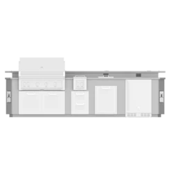 Hestan Ready-To-Assemble 12 Ft. Stainless Steel Outdoor Living Suite With Bar Top And Stainless Countertop