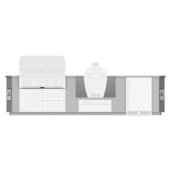 Hestan Ready-To-Assemble 12 Ft. Stainless Steel Outdoor Living Suite With Kamado Grill Cutout And Stainless Steel Countertop