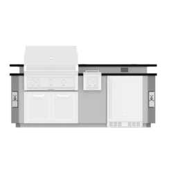 Hestan Ready-To-Assemble 8 Ft. Stainless Steel Outdoor Living Suite With Bar Top And Foot Rail For Custom Countertops