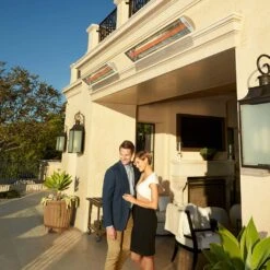 Infratech C-Series 61 1/4-Inch 4000W Single Element Electric Infrated Patio Heater - 240V - Stainless Steel -Kitchen BBQ Sale Infratech C Series Lifestyle 2