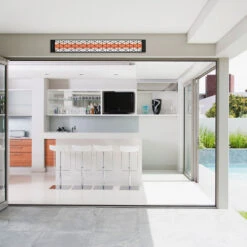 Infratech Contemporary Motif Collection 61 1/4-Inch 6000W Dual Element Electric Infrated Patio Heater - 240V - Black -Kitchen BBQ Sale Infratech Dual Motif Collection Contemporary Lifestyle