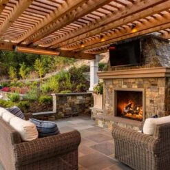 Infratech W-Series 61 1/4-Inch 4000W Single Element Electric Infrated Patio Heater - 240V - Stainless Steel -Kitchen BBQ Sale Infratech W Series Lifestyle 3