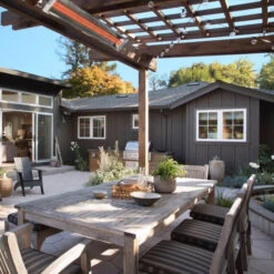 Infratech WD-Series 61 1/4-Inch 6000W Dual Element Electric Infrated Patio Heater - 240V - Stainless Steel -Kitchen BBQ Sale Infratech WD Series Lifestyle 3