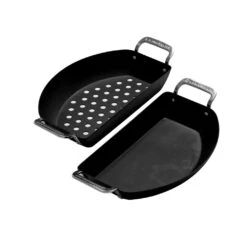 Kamado Joe Karbon Steel Non-Stick Pre-Seasoned Half-Moon Pan Set