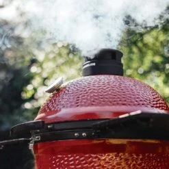 Kamado Joe Classic Joe II 18-Inch Stand-Alone Charcoal Ceramic Kamado Grill -Kitchen BBQ Sale Kamado Joe Classic Joe II 18 Inch Stand Alone Ceramic Grill KJ23NRHC Lifestyle Smoke