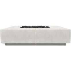 Prism Hardscapes Largo 72-Inch 65,000 BTU Natural Gas Square Fire Pit Table - Ultra White