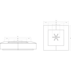 Prism Hardscapes Largo 72-Inch 65,000 BTU Natural Gas Square Fire Pit Table - Ultra White -Kitchen BBQ Sale Largo 72 1