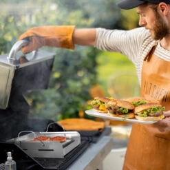 Little Griddle Professional Series Half-Size 14-Inch X 16-Inch Stainless Steel BBQ Griddle -Kitchen BBQ Sale Little Griddle Professional Series Half Size 14 Inch x 16 Inch Stainless Steel BBQ Griddle GQ 230 Lifestyle